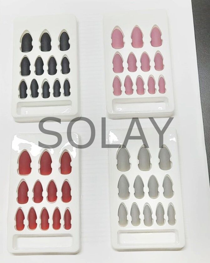 4 Renk Mat Tak Çık Tırnak Seti Yapışkanlı Takma Tırnaklar 48 li
