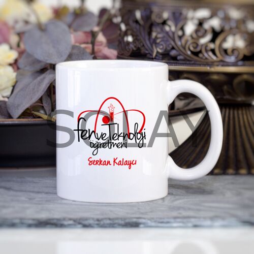 Kişiye Özel Fen ve Teknoloji Öğretmeni Kupa Bardak