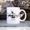 Kişiye Özel Lacivert Beyaz Aşk Kupa Bardak