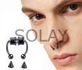 Siyah Mıknatıslı Fake Burun Piercing -Top Ve Ok Uçlu Paslanmaz Septum Deliksiz Pirsing