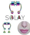 Hologram Mıknatıslı Fake Burun Piercing -Top Ve Ok Uçlu Paslanmaz Septum Deliksiz Pirsing