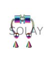 Hologram Mıknatıslı Fake Burun Piercing -Top Ve Ok Uçlu Paslanmaz Septum Deliksiz Pirsing