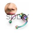 Hologram Mıknatıslı Fake Burun Piercing -Top Ve Ok Uçlu Paslanmaz Septum Deliksiz Pirsing