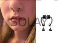 Hologram Mıknatıslı Fake Burun Piercing -Top Ve Ok Uçlu Paslanmaz Septum Deliksiz Pirsing