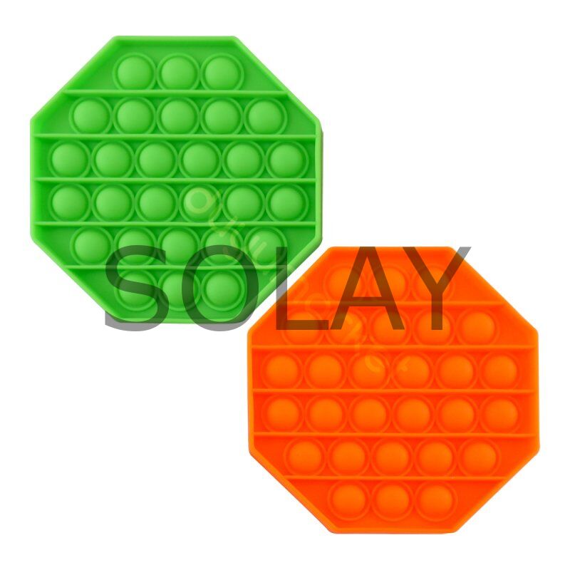 Sekizgen Tek Renk Pop Push İt Anti Stres Baloncukları Bubble Fidget